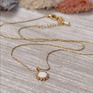 Elegant Gold Plated Necklace with Pearl White Sun Pendant ☀️